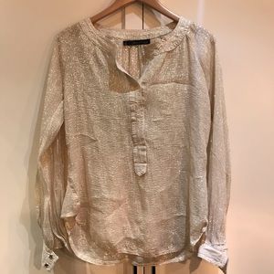 Patterson j Kinkaid gold metallic blouse